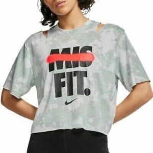 NIKE WOMEN ICON CLASH GRAPHIC REBEL TRAINING CUT OUT CROP TOP - Authentic